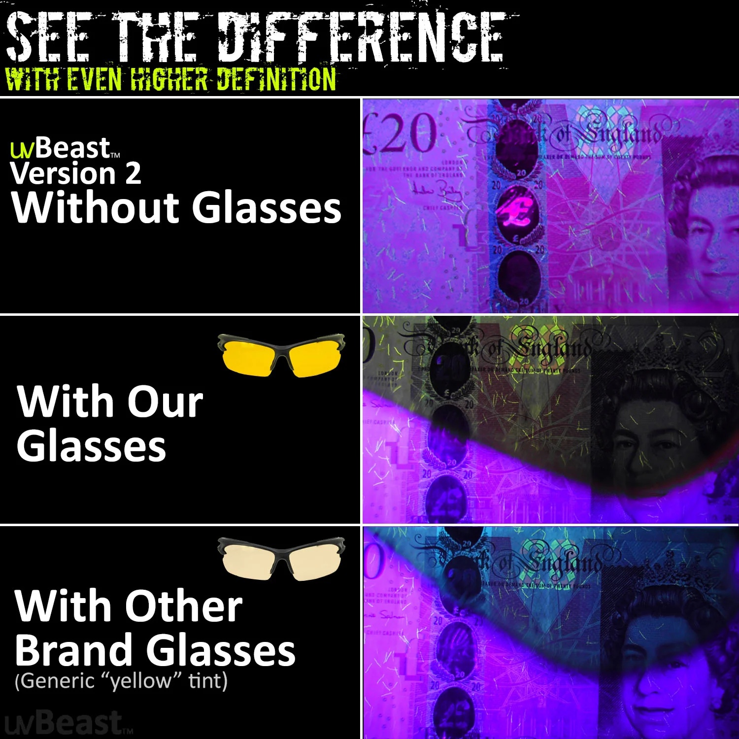 uvBeast Black Light UV Flashlight V2 (VERSION 2) Flood Effect - Image 10